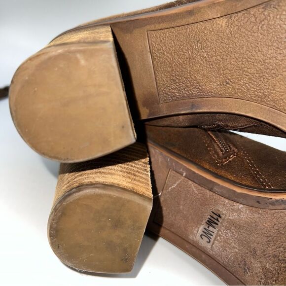 Franco Sarto Elnora Brown Suede Over the Knee Block Heeled Boots w/Tassel - Picture 10 of 13